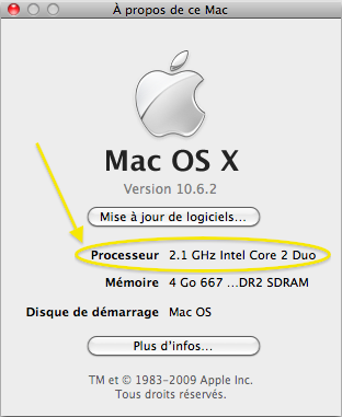 À propos de ce Mac : Où se situe l'information