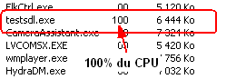 Consommation du CPU par le programme
