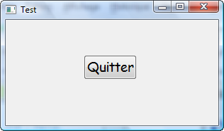 La fenêtre avec le bouton « Quitter »