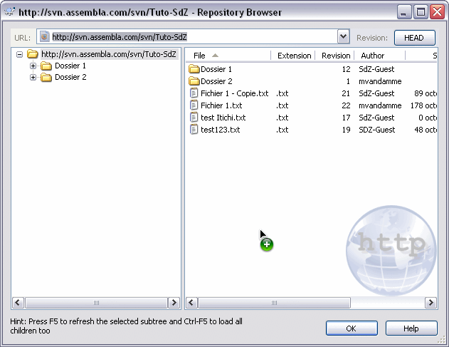 TortoiseSVN Repository Browser