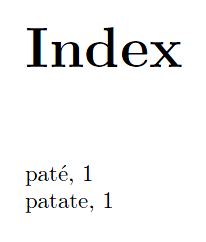 Index simple. Petit problème d'ordre alphabétique…