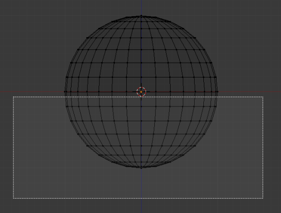 Tracez un rectangle sur la moitié inférieure de la sphère