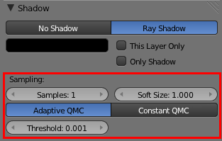L'onglet Shadow permet de paramétrer les ombres