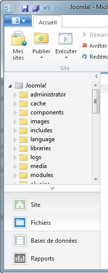 Liste des fichiers Joomla
