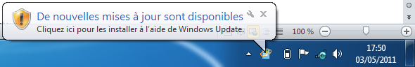 Notification de Windows Update