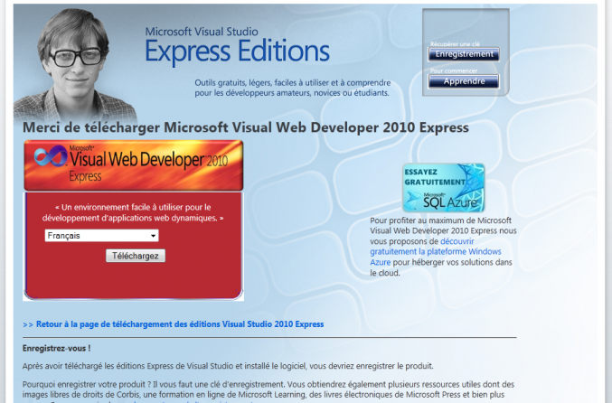 Visual Studio Web Developer Express Edition