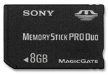 Une carte Memory Stick Pro Duo