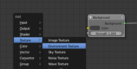 Ajoutez un node de type Environment Texture
