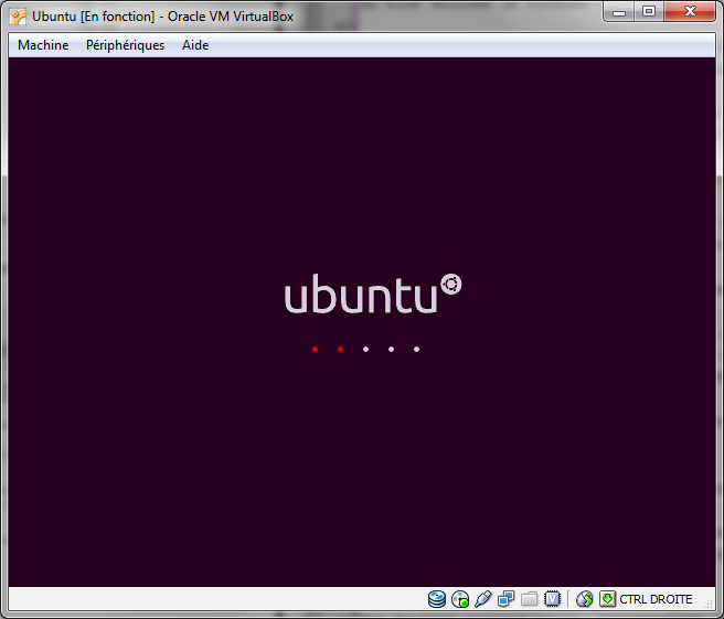 Ubuntu se charge dans la machine virtuelle
