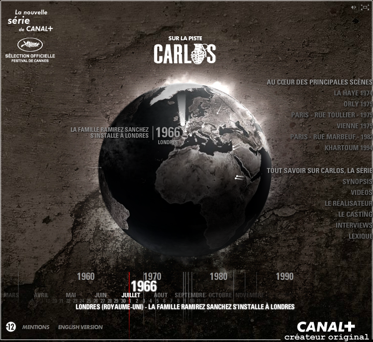 Le site de la série Carlos est réalisé en Flash.