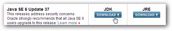 On télécharge Java SE 6 et non Java SE 7