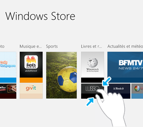 Affichage du Windows Store utilisant le « SemanticZoom »
