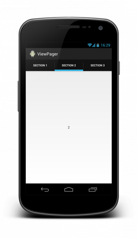 Affichage du ViewPager avec une barre d'indicateur en portrait