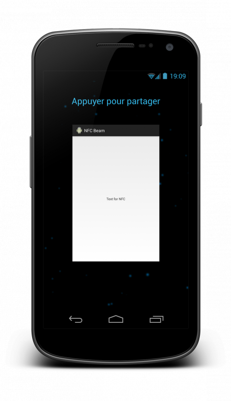 Exécution du programme Android Beam