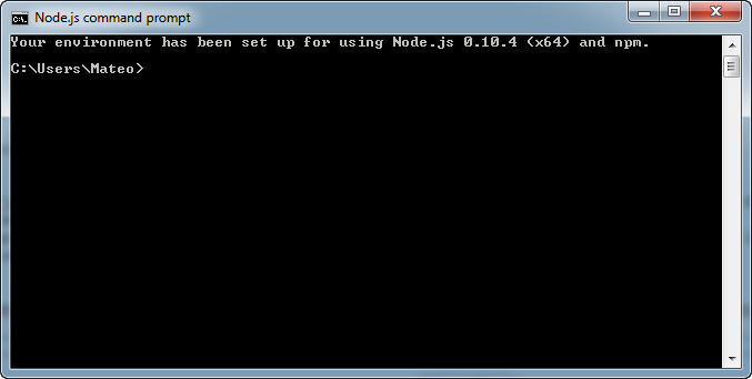 Node.js command prompt - La console Node.js (sera fréquemment utilisée)