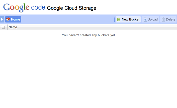 L'interface web de Cloud Storage